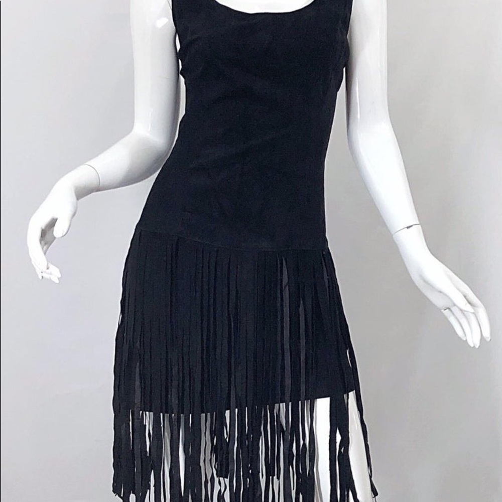 Suede Leather fringe dress